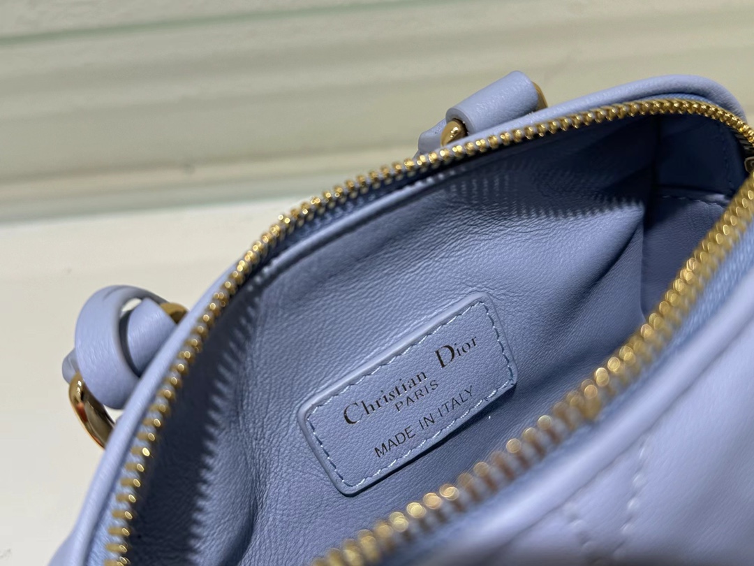 Dior Groove 17 Mini Bag Pale Blue Macrocannage Calfskin